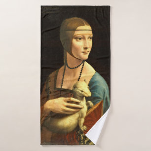 Leonardo Da Vinci - The Lady With An Ermine Bath Towel