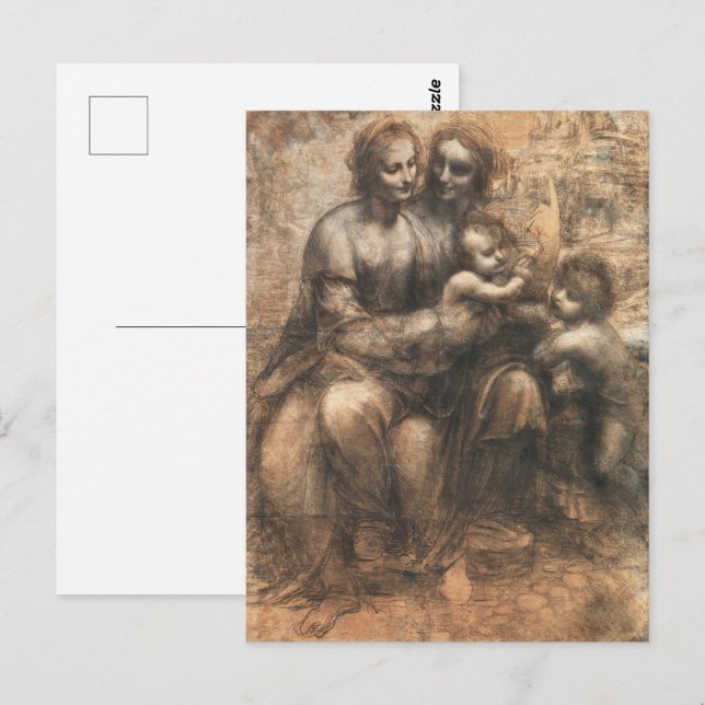 Leonardo da Vinci The Leonardo Cartoon Fine Art  Postcard (Front/Back)