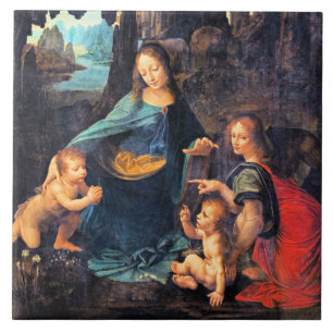 Leonardo da Vinci - The Virgin of the Rocks Ceramic Tile