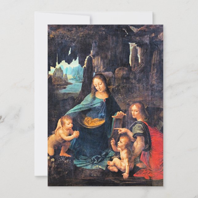 Leonardo da Vinci - The Virgin of the Rocks,  Holiday Card (Front)