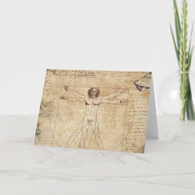 Leonardo Da Vinci The Vitruvian Man Card (Front)