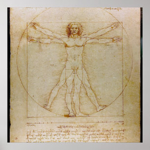 Leonardo Da Vinci, The Vitruvian Man,Renaissance Poster