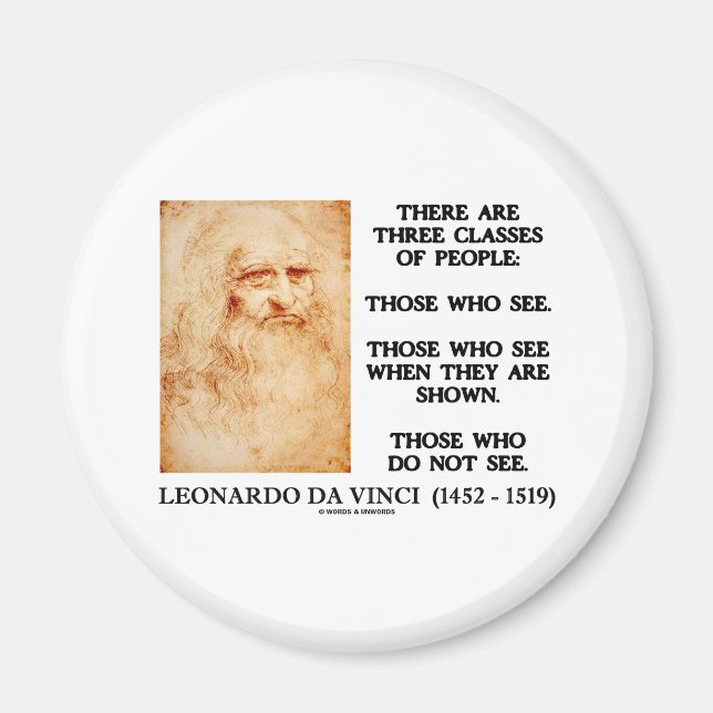 Leonardo da Vinci Three Classes Of People Quote Magnet (Front)