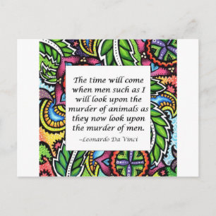 Leonardo Da Vinci vegetarian quote Postcard