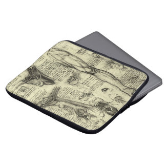 Leonardo da Vinci Vintage Human Anatomy Larynx Leg Laptop Sleeve