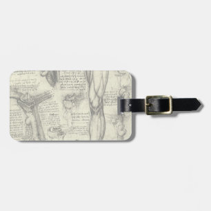 Leonardo da Vinci Vintage Human Anatomy Larynx Leg Luggage Tag