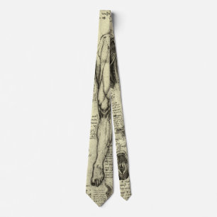 Leonardo da Vinci Vintage Human Anatomy Larynx Leg Tie