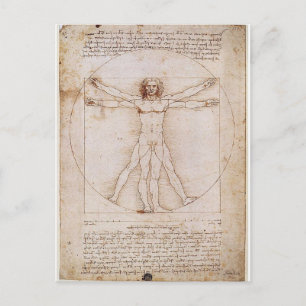 LEONARDO DA VINCI ... VITRUVIAN MAN ... C. 1490 POSTCARD