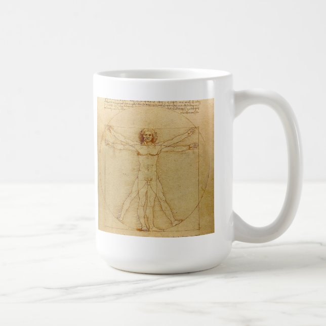 Leonardo da Vinci , Vitruvian Man Coffee Mug (Right)