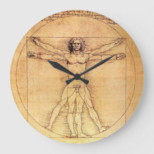 Leonardo Da Vinci Vitruvian Man Large Clock