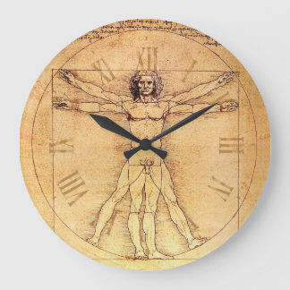 Leonardo Da Vinci Vitruvian Man numbers Large Clock