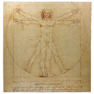 Leonardo Da Vinci - Vitruvian Man Painting Napkin
