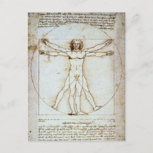 LEONARDO DA VINCI ... VITRUVIAN MAN POSTCARD