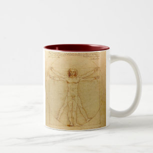 Leonardo da Vinci , Vitruvian Man Two-Tone Coffee Mug