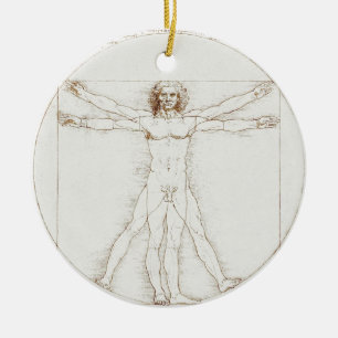 Leonardo da Vinci Vitruvian Man Vintage Art Ceramic Ornament