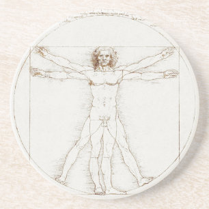 Leonardo da Vinci Vitruvian Man Vintage Art Coaster