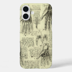 Leonardo da Vinci's Anatomy of the Human Hand iPhone 16 Plus Case