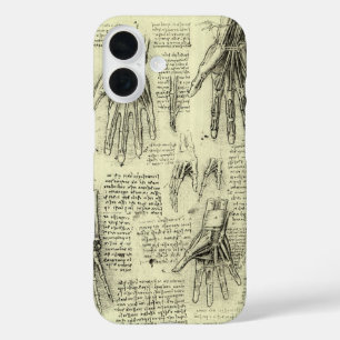 Leonardo da Vinci's Anatomy of the Human Hand iPhone 16 Case