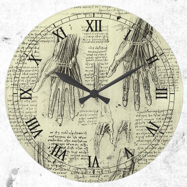 Leonardo da Vinci's Anatomy of the Human Hand Large Clock (Creator Uploaded)