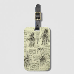 Leonardo da Vinci's Anatomy of the Human Hand Luggage Tag