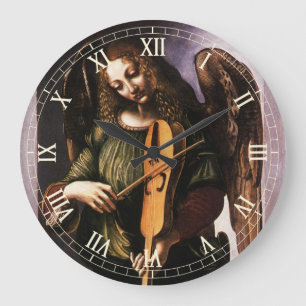 Leonardo da Vinci's Angel in Green with a Vielle Large Clock