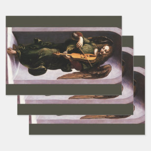 Leonardo da Vinci's Angel in Green with a Vielle Wrapping Paper Sheet
