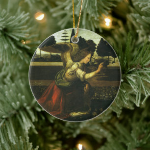 Leonardo da Vinci's Annunciation of the Lord Ceramic Tree Decoration