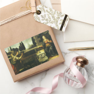 Leonardo da Vinci's Annunciation of the Lord Rectangular Sticker