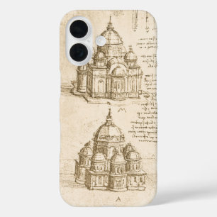 Leonardo da Vinci's Architectural Cathedral Study iPhone 16 Case