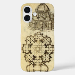 Leonardo da Vinci's Architectural Cathedral Study iPhone 16 Case