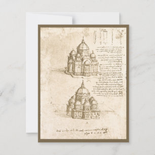 Leonardo da Vinci's Architectural Cathedral Study Invitation