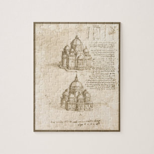 Leonardo da Vinci's Architectural Cathedral Study Jigsaw Puzzle