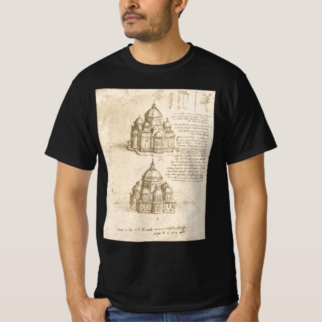 Leonardo da Vinci's Architectural Cathedral Study T-Shirt (Front)