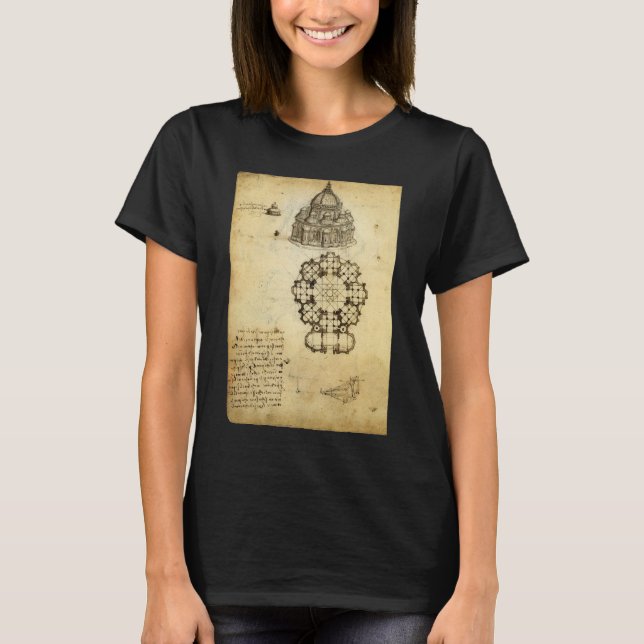 Leonardo da Vinci's Architectural Cathedral Study T-Shirt (Front)