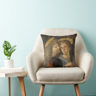 Leonardo da Vinci's Baptism of Christ Angels Cushion