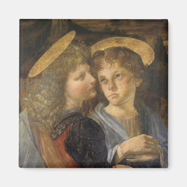 Leonardo da Vinci's Baptism of Christ Angels Magnet (Front)