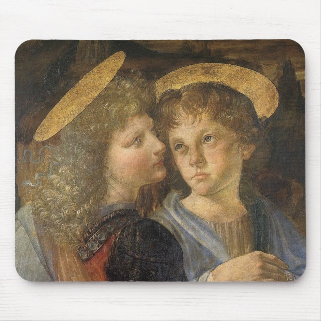 Leonardo da Vinci's Baptism of Christ Angels Mouse Pad (Front)