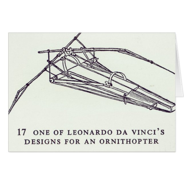 Leonardo da Vinci's designs for an Ornithopter (Front Horizontal)
