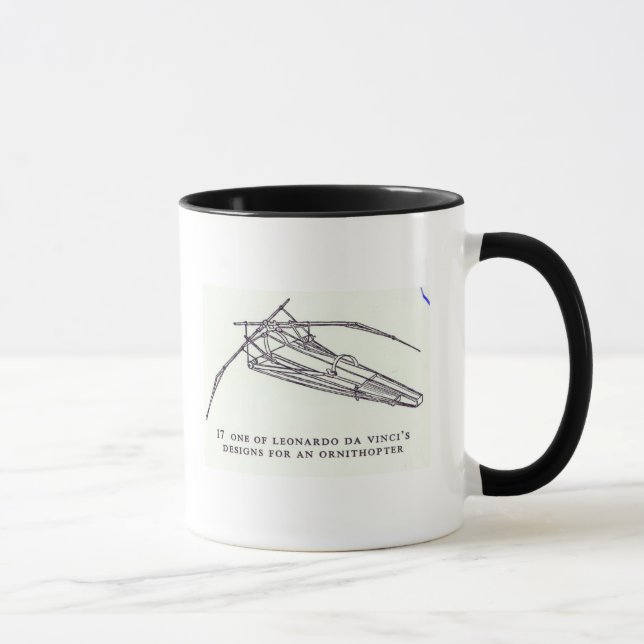 Leonardo da Vinci's designs for an Ornithopter Mug (Right)