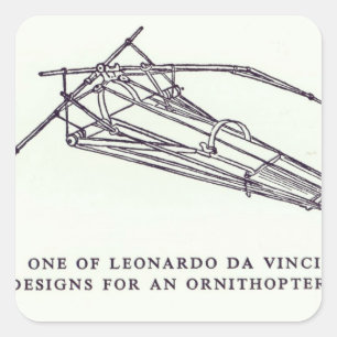Leonardo da Vinci's designs for an Ornithopter Square Sticker
