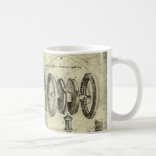 Leonardo da Vinci's Engineering Sketch of a Wheel Coffee Mug