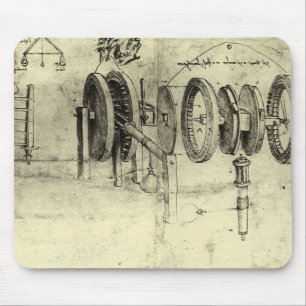 Leonardo da Vinci's Engineering Sketch of a Wheel Mouse Pad
