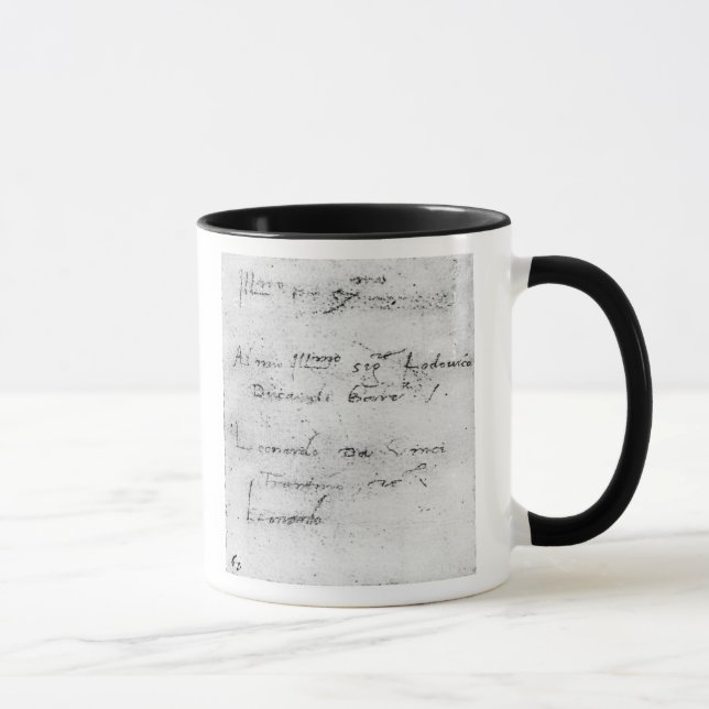 Leonardo da Vinci's handwriting Mug (Right)