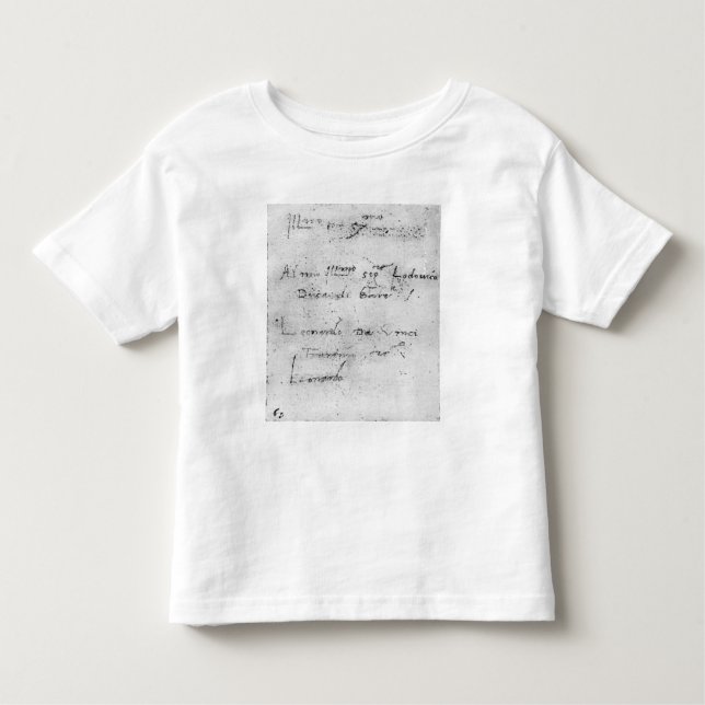 Leonardo da Vinci's handwriting Toddler T-Shirt (Front)