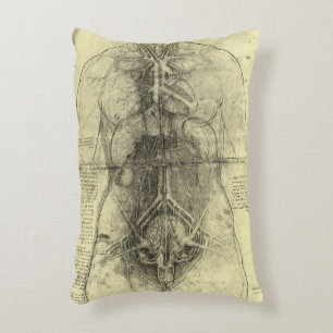 Leonardo da Vinci's Human Anatomy, Female Torso Decorative Cushion