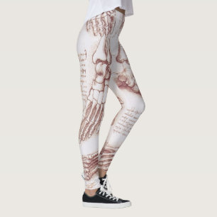 Leonardo da Vinci's Human Anatomy Foot Bones Leggings