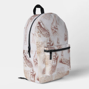 Leonardo da Vinci's Human Anatomy Foot Bones Printed Backpack
