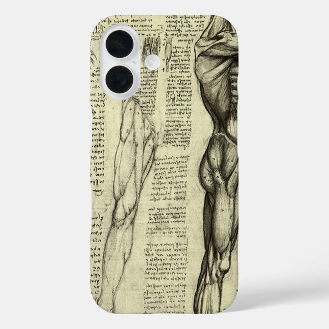 Leonardo da Vinci's Human Anatomy Male Muscles Case-Mate iPhone Case (Back)