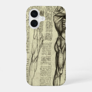 Leonardo da Vinci's Human Anatomy Male Muscles iPhone 16 Case