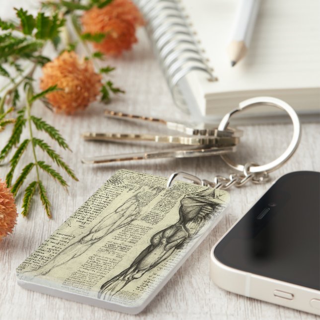 Leonardo da Vinci's Human Anatomy Male Muscles Key Ring (Front Right)